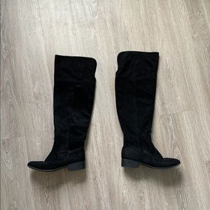 Suede knee high boots